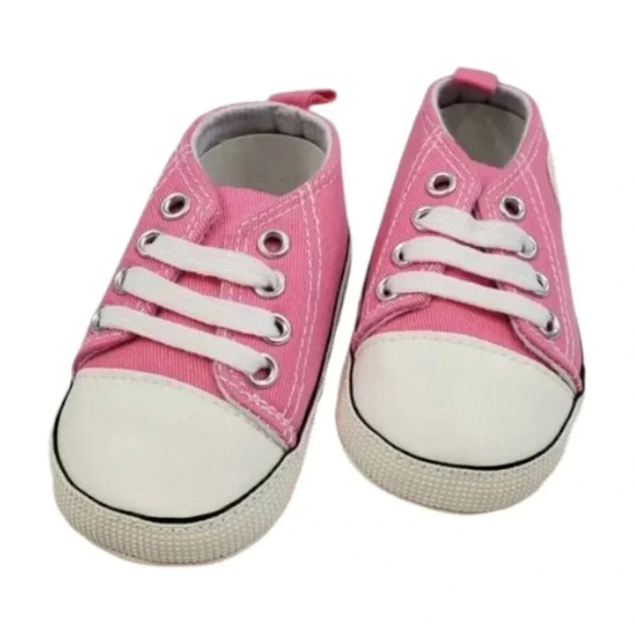 Infant size 5 Pink Soft Sole Baby Shoes, baby sneakers for infant girls - Picture 2 of 7